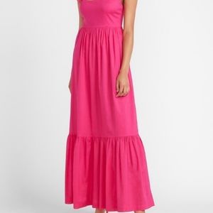 Express hot pink tiered maxi dress